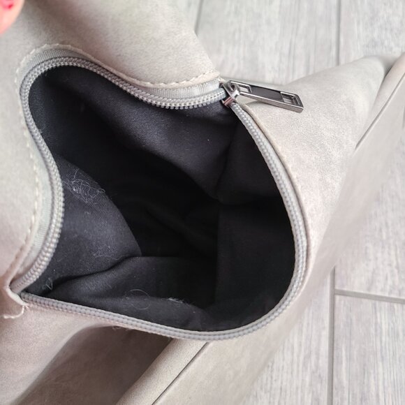 Sam & Hadley Faux Suede Tote Shoulder Bag Over The Shoulder Gray - Picture 8 of 12